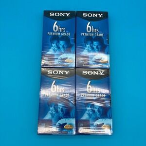 Sony Premium Grade T-120 VHS Blank Video Tapes - 4 Pack New Sealed
